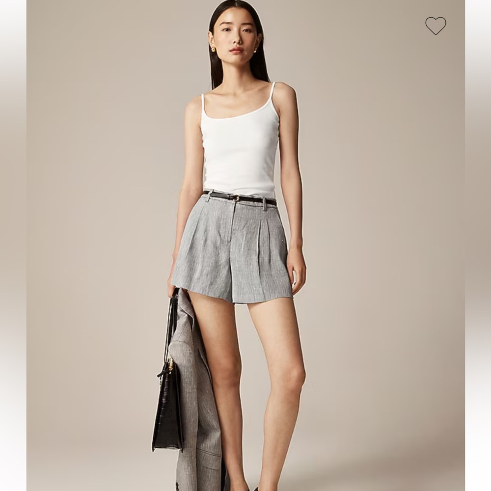 J. Crew Lucia short in herringbone linen blend